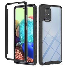 Carcasa Bumper Funda Silicona Transparente 360 Grados YB1 para Samsung Galaxy A71 4G A715 Negro