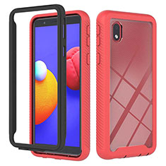 Carcasa Bumper Funda Silicona Transparente 360 Grados YB1 para Samsung Galaxy M01 Core Rojo