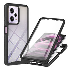 Carcasa Bumper Funda Silicona Transparente 360 Grados YB1 para Xiaomi Redmi Note 12 Pro 5G Negro