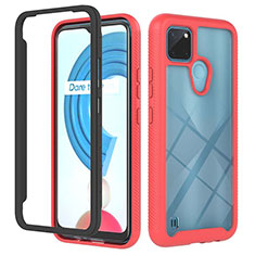 Carcasa Bumper Funda Silicona Transparente 360 Grados YB2 para Realme C25Y Rojo