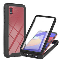 Carcasa Bumper Funda Silicona Transparente 360 Grados YB2 para Samsung Galaxy A01 Core Negro