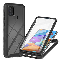 Carcasa Bumper Funda Silicona Transparente 360 Grados YB2 para Samsung Galaxy A21s Negro