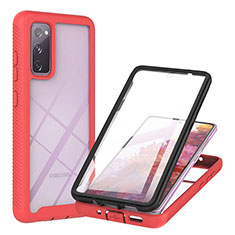 Carcasa Bumper Funda Silicona Transparente 360 Grados YB2 para Samsung Galaxy S20 FE (2022) 5G Rojo