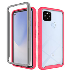 Carcasa Bumper Funda Silicona Transparente 360 Grados ZJ1 para Google Pixel 4a 5G Rojo