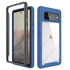 Carcasa Bumper Funda Silicona Transparente 360 Grados ZJ1 para Google Pixel 6 5G Azul