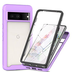 Carcasa Bumper Funda Silicona Transparente 360 Grados ZJ1 para Google Pixel 7 5G Purpura Claro