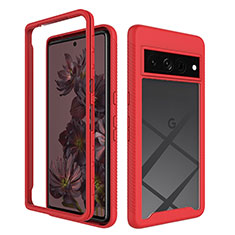 Carcasa Bumper Funda Silicona Transparente 360 Grados ZJ1 para Google Pixel 7 Pro 5G Rojo