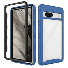 Carcasa Bumper Funda Silicona Transparente 360 Grados ZJ1 para Google Pixel 7a 5G Azul