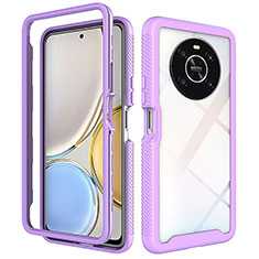 Carcasa Bumper Funda Silicona Transparente 360 Grados ZJ1 para Huawei Honor Magic4 Lite 4G Purpura Claro