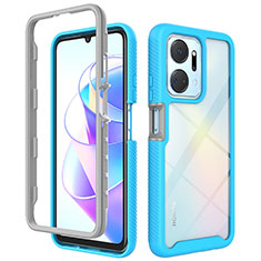 Carcasa Bumper Funda Silicona Transparente 360 Grados ZJ1 para Huawei Honor X7a Azul Cielo