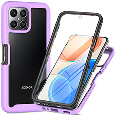 Carcasa Bumper Funda Silicona Transparente 360 Grados ZJ1 para Huawei Honor X8 4G Purpura Claro