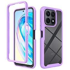 Carcasa Bumper Funda Silicona Transparente 360 Grados ZJ1 para Huawei Honor X8a 4G Purpura Claro