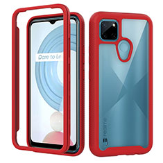 Carcasa Bumper Funda Silicona Transparente 360 Grados ZJ1 para Realme C21Y Rojo