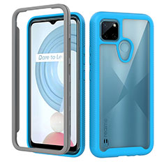 Carcasa Bumper Funda Silicona Transparente 360 Grados ZJ1 para Realme C25Y Azul Cielo