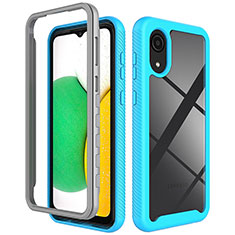 Carcasa Bumper Funda Silicona Transparente 360 Grados ZJ1 para Samsung Galaxy A03 Core Azul Cielo