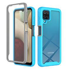 Carcasa Bumper Funda Silicona Transparente 360 Grados ZJ1 para Samsung Galaxy A12 5G Azul Cielo