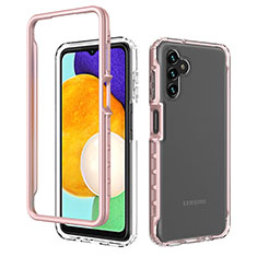 Carcasa Bumper Funda Silicona Transparente 360 Grados ZJ1 para Samsung Galaxy A13 5G Oro Rosa