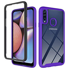 Carcasa Bumper Funda Silicona Transparente 360 Grados ZJ1 para Samsung Galaxy A20s Purpura Claro