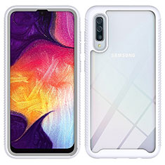 Carcasa Bumper Funda Silicona Transparente 360 Grados ZJ1 para Samsung Galaxy A30S Blanco