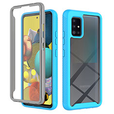 Carcasa Bumper Funda Silicona Transparente 360 Grados ZJ1 para Samsung Galaxy A51 4G Azul Cielo