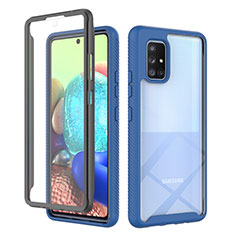 Carcasa Bumper Funda Silicona Transparente 360 Grados ZJ1 para Samsung Galaxy A71 4G A715 Azul