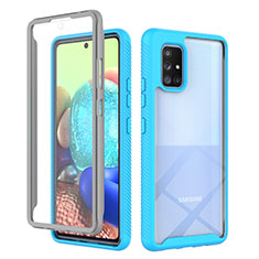 Carcasa Bumper Funda Silicona Transparente 360 Grados ZJ1 para Samsung Galaxy A71 5G Azul Cielo