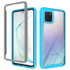Carcasa Bumper Funda Silicona Transparente 360 Grados ZJ1 para Samsung Galaxy A81 Azul Cielo