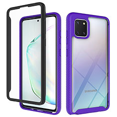 Carcasa Bumper Funda Silicona Transparente 360 Grados ZJ1 para Samsung Galaxy A81 Purpura Claro