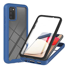 Carcasa Bumper Funda Silicona Transparente 360 Grados ZJ1 para Samsung Galaxy F02S SM-E025F Azul