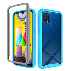 Carcasa Bumper Funda Silicona Transparente 360 Grados ZJ1 para Samsung Galaxy M31 Prime Edition Azul Cielo