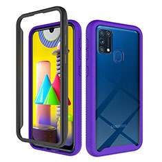 Carcasa Bumper Funda Silicona Transparente 360 Grados ZJ1 para Samsung Galaxy M31 Purpura Claro