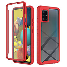 Carcasa Bumper Funda Silicona Transparente 360 Grados ZJ1 para Samsung Galaxy M40S Rojo