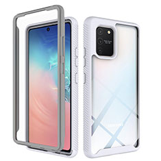 Carcasa Bumper Funda Silicona Transparente 360 Grados ZJ1 para Samsung Galaxy S10 Lite Blanco