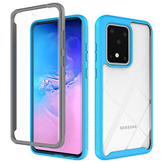 Carcasa Bumper Funda Silicona Transparente 360 Grados ZJ1 para Samsung Galaxy S20 Ultra Azul Cielo