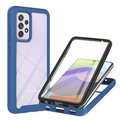 Carcasa Bumper Funda Silicona Transparente 360 Grados ZJ2 para Samsung Galaxy A52 5G Azul