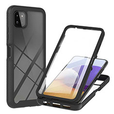 Carcasa Bumper Funda Silicona Transparente 360 Grados ZJ2 para Samsung Galaxy F42 5G Negro