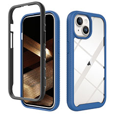 Carcasa Bumper Funda Silicona Transparente 360 Grados ZJ3 para Apple iPhone 15 Azul