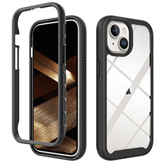 Carcasa Bumper Funda Silicona Transparente 360 Grados ZJ3 para Apple iPhone 15 Plus Negro