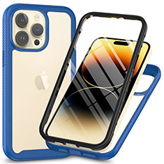 Carcasa Bumper Funda Silicona Transparente 360 Grados ZJ3 para Apple iPhone 15 Pro Azul