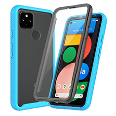 Carcasa Bumper Funda Silicona Transparente 360 Grados ZJ3 para Google Pixel 4a 5G Azul Cielo