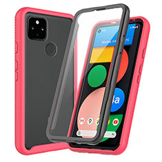 Carcasa Bumper Funda Silicona Transparente 360 Grados ZJ3 para Google Pixel 5a 5G Rojo