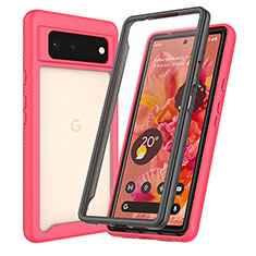 Carcasa Bumper Funda Silicona Transparente 360 Grados ZJ3 para Google Pixel 6 5G Rojo