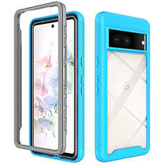 Carcasa Bumper Funda Silicona Transparente 360 Grados ZJ3 para Google Pixel 7 5G Azul Cielo