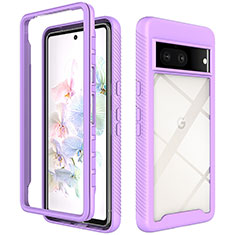 Carcasa Bumper Funda Silicona Transparente 360 Grados ZJ3 para Google Pixel 7 5G Morado