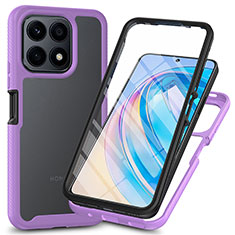 Carcasa Bumper Funda Silicona Transparente 360 Grados ZJ3 para Huawei Honor X8a 4G Purpura Claro