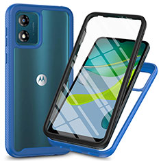 Carcasa Bumper Funda Silicona Transparente 360 Grados ZJ3 para Motorola Moto E13 Azul