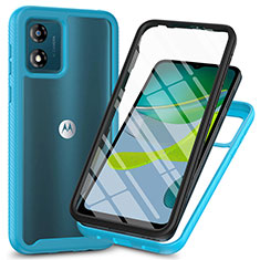 Carcasa Bumper Funda Silicona Transparente 360 Grados ZJ3 para Motorola Moto E13 Azul Cielo