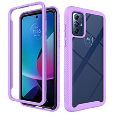 Carcasa Bumper Funda Silicona Transparente 360 Grados ZJ3 para Motorola Moto G Play (2023) Morado