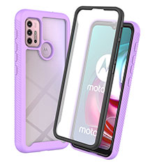 Carcasa Bumper Funda Silicona Transparente 360 Grados ZJ3 para Motorola Moto G10 Morado