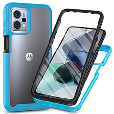 Carcasa Bumper Funda Silicona Transparente 360 Grados ZJ3 para Motorola Moto G13 Azul Cielo